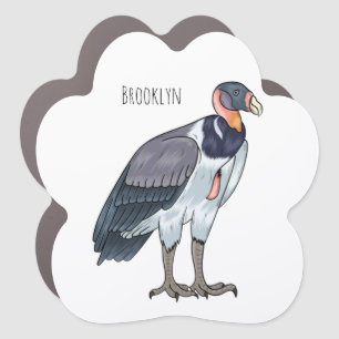 King vulture bird cartoon illustration car magnet