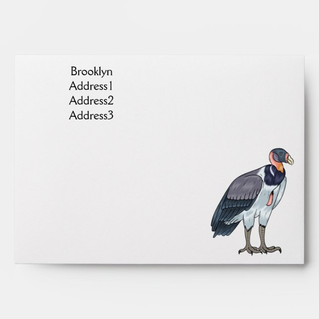 King vulture bird cartoon illustration  envelope (Front)