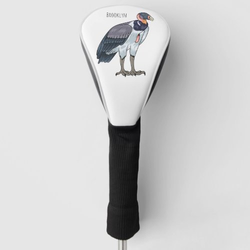 King vulture bird cartoon illustration  golf head cover
