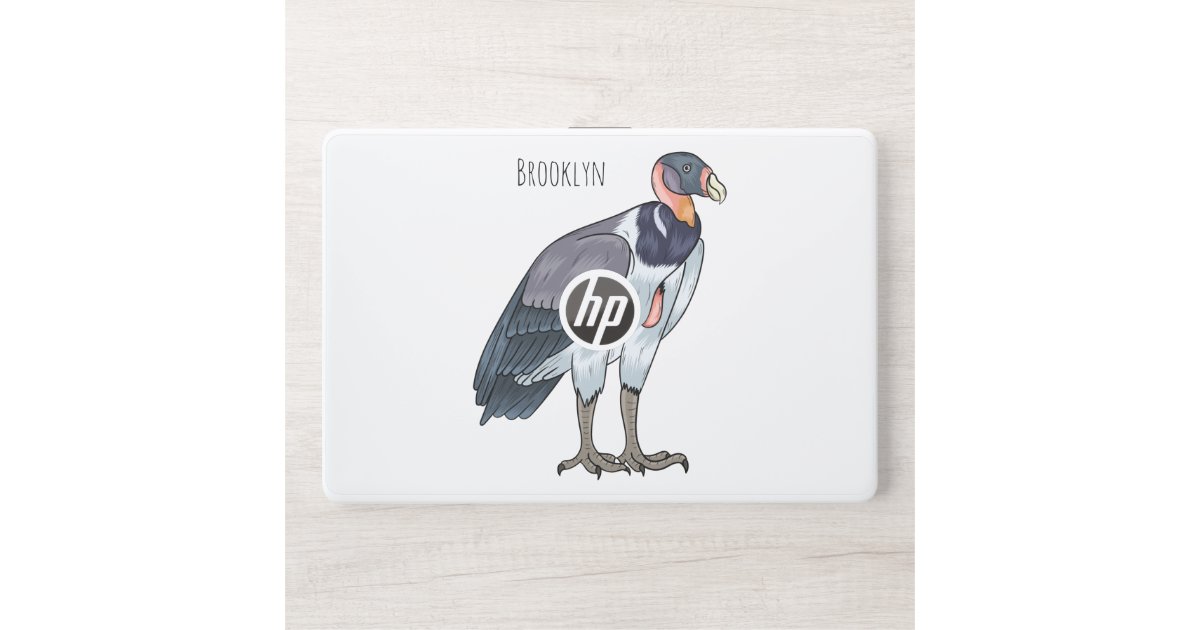 King vulture bird cartoon illustration HP laptop skin | Zazzle