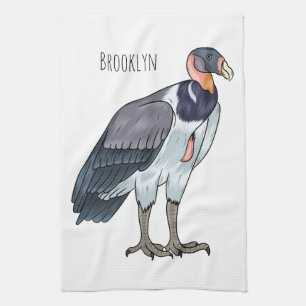 King vulture bird cartoon illustration kitchen towel
