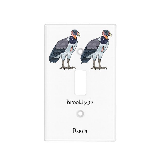 King vulture bird cartoon illustration  light switch cover (Front)