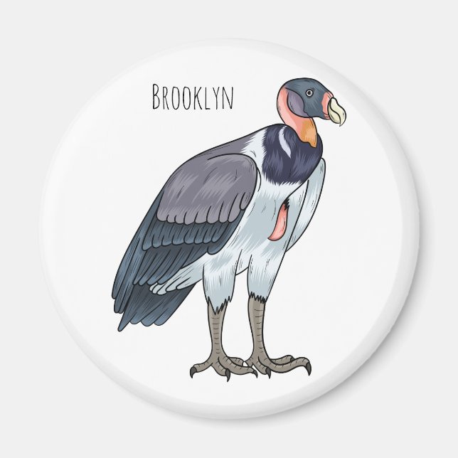 King vulture bird cartoon illustration  magnet (Front)
