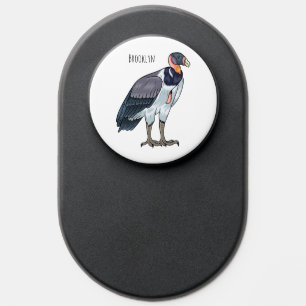 King vulture bird cartoon illustration PopSocket