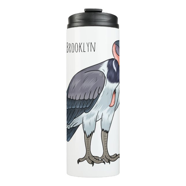 King vulture bird cartoon illustration  thermal tumbler (Front)