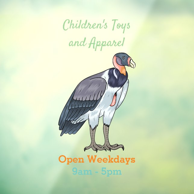 King vulture bird cartoon illustration  window cling (Sheet 3)