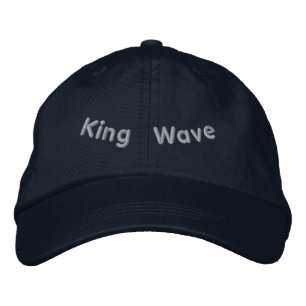 KING Wave Ocean Surge Inspired Elegant-Hat Navy  Embroidered Baseball Cap
