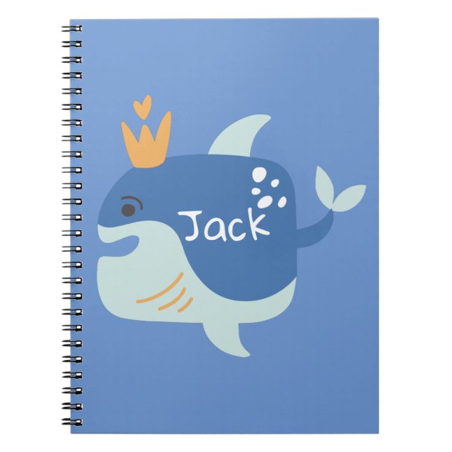 King Whale Sea Animals Kids Notebook (Front)