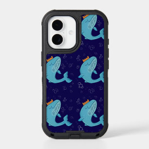 King Whale with Crown Whimsical Ocean Folk Art iPhone 17 Case