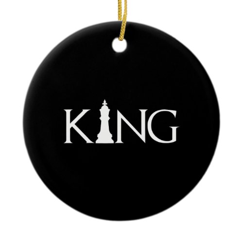 king with chess king piece ceramic ornament