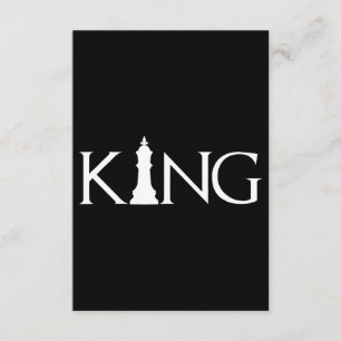 king with chess king piece enclosure card