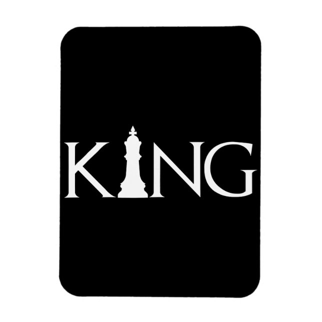 king with chess king piece magnet (Vertical)