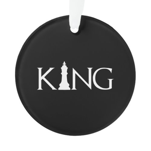 king with chess king piece ornament