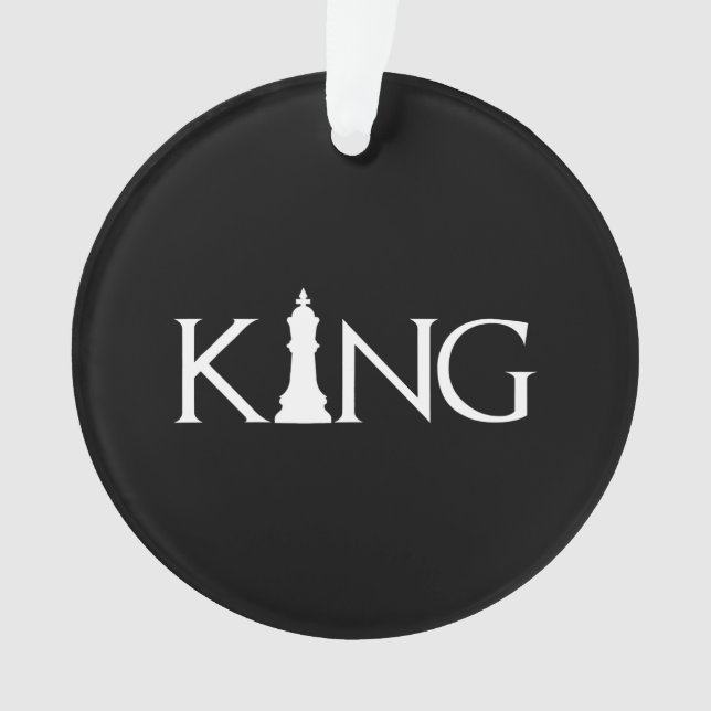king with chess king piece ornament (Front)