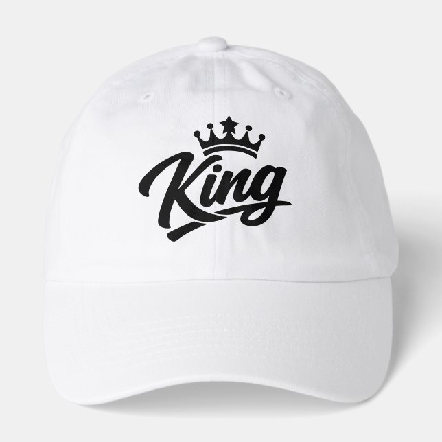King With Crown Typography Hat (Front)