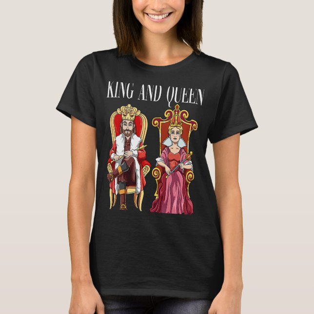 King with Queen with Crown on the Throne T-Shirt (Front)