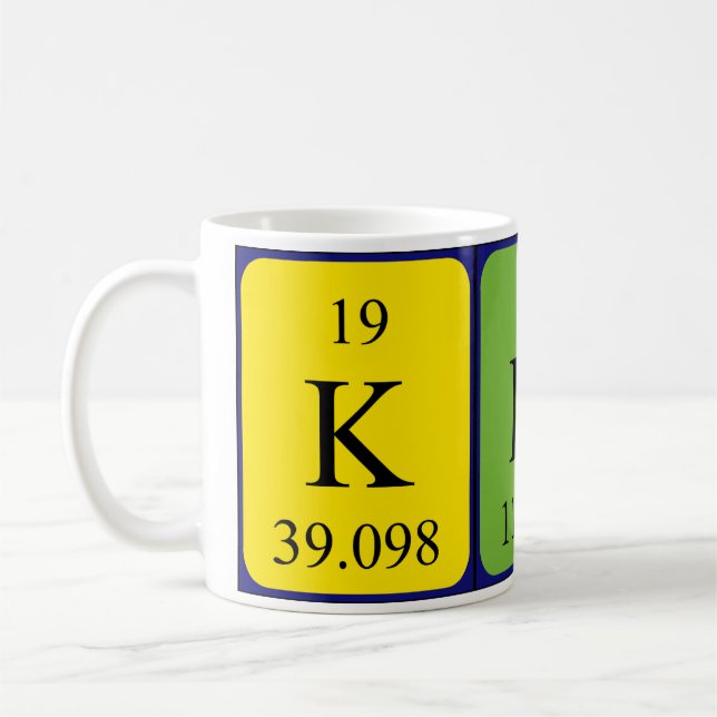 Kinga periodic table name mug (Left)