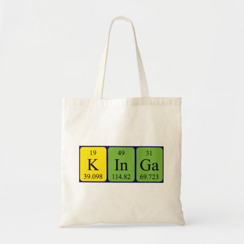 Kinga periodic table name tote bag
