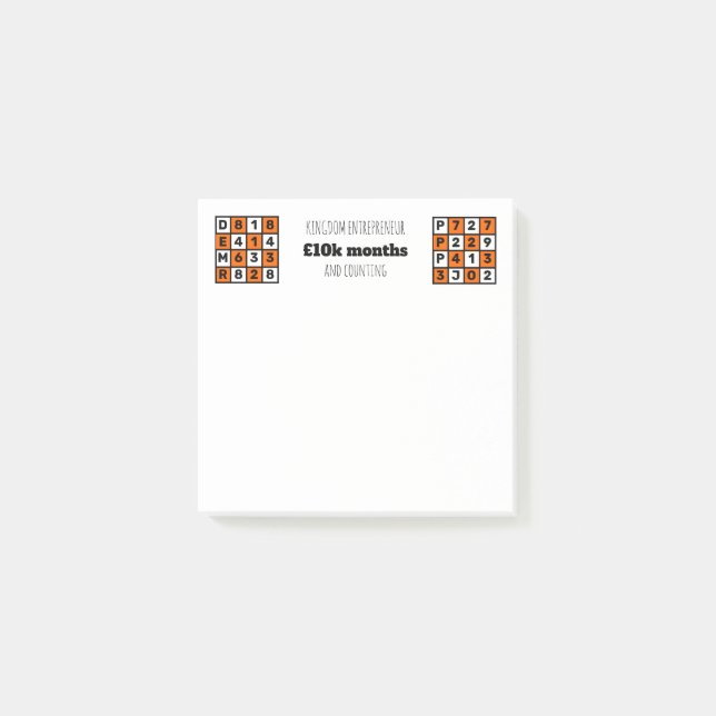 Kingdom Entrepreneur Christian Affirmation Verses Post-it Notes (Front)