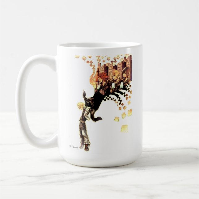 Kingdom Hearts: 358/2 Days | Roxas, Axel, & Xion Coffee Mug (Left)