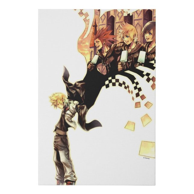 Kingdom Hearts: 358/2 Days | Roxas, Axel, & Xion Faux Canvas Print (Front)