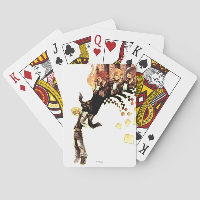 Kingdom Hearts: 358/2 Days | Roxas, Axel, & Xion Poker Cards (Back)