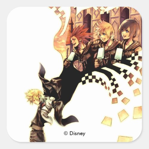 Kingdom Hearts 3582 Days  Roxas Axel  Xion Square Sticker