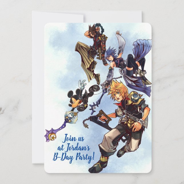Kingdom Hearts: Birth by Sleep | Main Cast Box Art Invitation (Front)