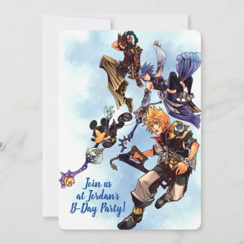 Kingdom Hearts Birth by Sleep  Main Cast Box Art Invitation