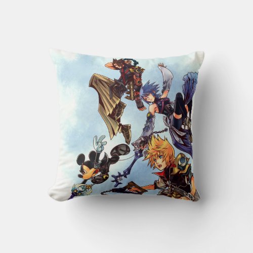 Kingdom Hearts Birth by Sleep  Main Cast Box Art Throw Pillow