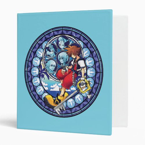 Kingdom Hearts  Blue Stained Glass Key Art 3 Ring Binder