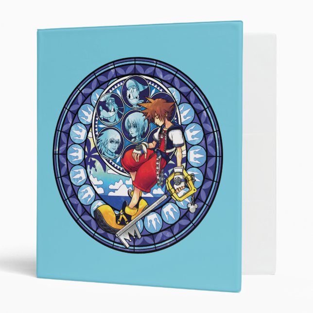 Kingdom Hearts | Blue Stained Glass Key Art 3 Ring Binder (Front/Inside)