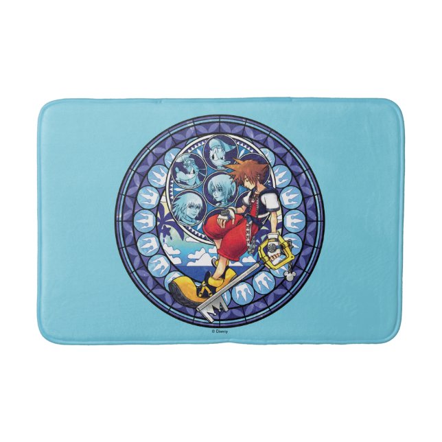 Kingdom Hearts | Blue Stained Glass Key Art Bath Mat (Front)