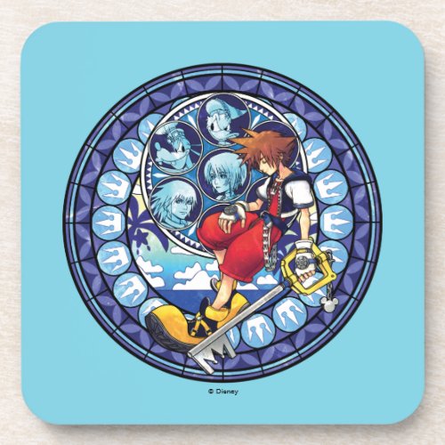 Kingdom Hearts  Blue Stained Glass Key Art Beverage Coaster
