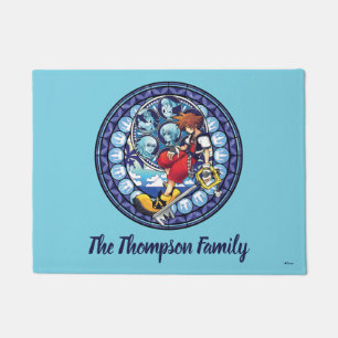 Kingdom Hearts Blue Stained Glass Key Art Doormat