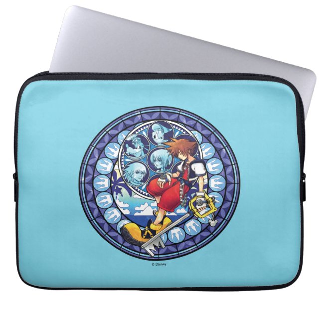 Kingdom Hearts | Blue Stained Glass Key Art Laptop Sleeve (Front)