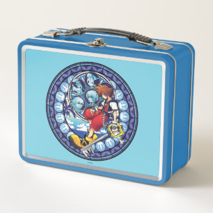 Kingdom Hearts Blue Stained Glass Key Art Metal Lunch Box