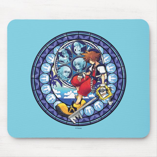 Kingdom Hearts | Blue Stained Glass Key Art Mouse Pad (Front)