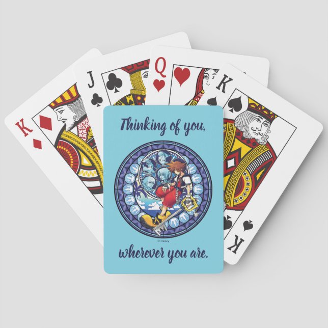 Kingdom Hearts | Blue Stained Glass Key Art Poker Cards (Back)