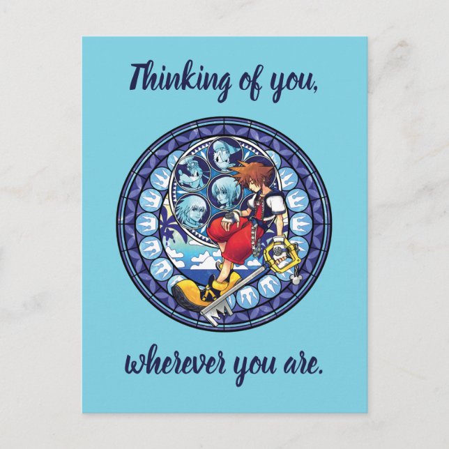 Kingdom Hearts | Blue Stained Glass Key Art Postcard (Front)