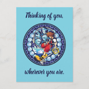 Kingdom Hearts Blue Stained Glass Key Art Postcard