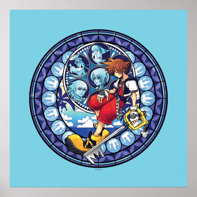 Kingdom Hearts | Blue Stained Glass Key Art Poster (Front)