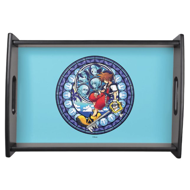 Kingdom Hearts | Blue Stained Glass Key Art Serving Tray (Front)