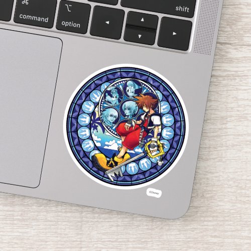 Kingdom Hearts  Blue Stained Glass Key Art Sticker