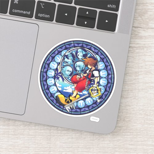 Kingdom Hearts  Blue Stained Glass Key Art Sticker