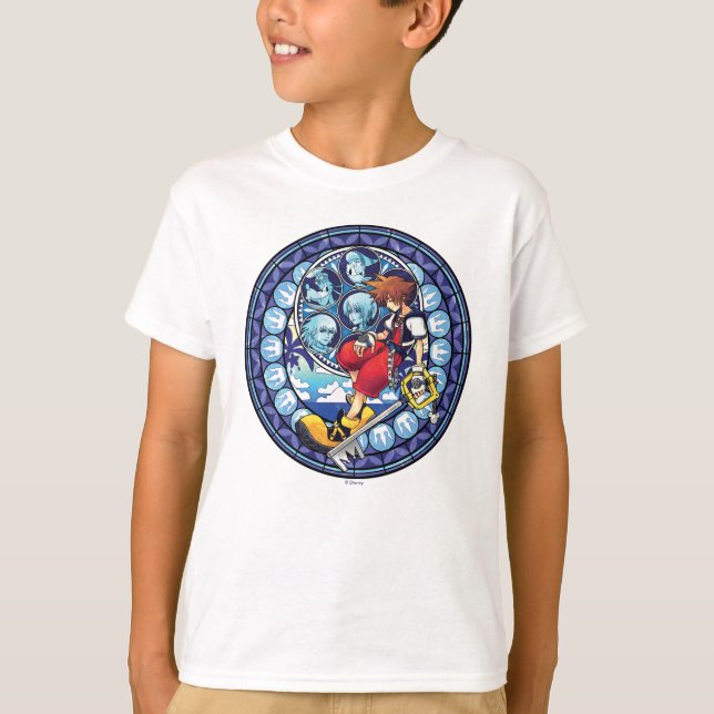 Kingdom Hearts | Blue Stained Glass Key Art T-Shirt (Front)