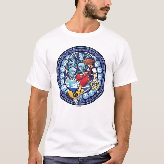 Kingdom Hearts | Blue Stained Glass Key Art T-Shirt (Front)
