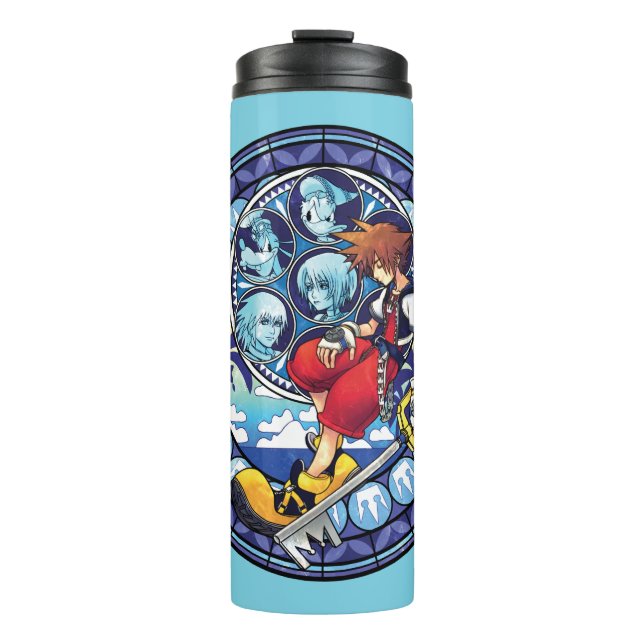 Kingdom Hearts | Blue Stained Glass Key Art Thermal Tumbler (Front)