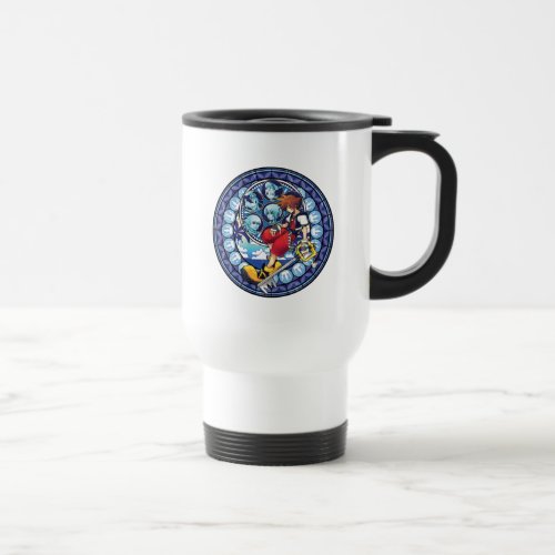 Kingdom Hearts  Blue Stained Glass Key Art Travel Mug
