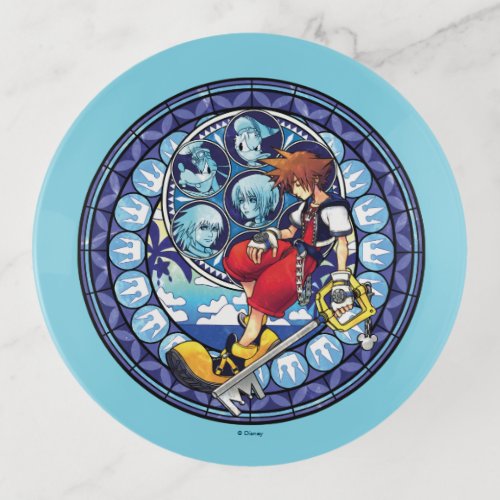 Kingdom Hearts  Blue Stained Glass Key Art Trinket Tray